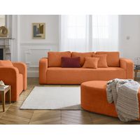 Miro - canapé droit 3 places - convertible avec coffre - en velours texturé