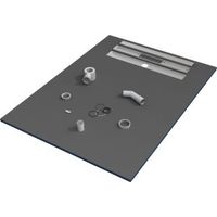 Pronto per affiancare con sifone + griglia inox del flusso lineare di doccia vassoio 120 x 90 x 3 cm
