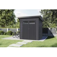Wolff Finnhaus WPC Gerätehaus Vitale 2020 19 Anthrazit/Hellgrau Gerätehaus aus Holz/Kunststoff in Anthrazitgrau, Geräteschrank mit 19 mm Wandstärke Gartenhaus