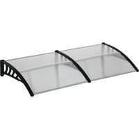 Pensilina da Esterno per Finestre e Porte in Policarbonato e Alluminio, 200x96x27cm, Trasparente