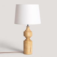 Lámpara de Mesa Madera Sansa ILUZZIA Blanco Viejo