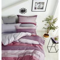 Parure de couette "Imprimé double face" percale de coton peigné 80 fils/cm² pour lit 140 à 160