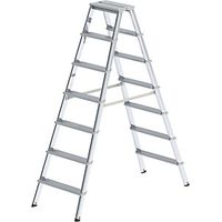 Escalera tipo tijera de peldaños planos de aluminio de ascenso