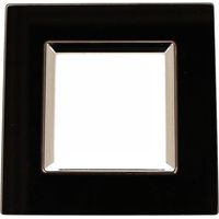 Placca Quadrata In Vetro Temperato MBL 2 Moduli/Posti Compatibile Bticino Living 3 Colori Disponibili (Nero)