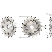 FRESE REGOLABILI PER CANALI CON SPIGOLATORI REGOLABILI - MOBILTECNICA .5D160 LU1 4/7,5 LU2 4/8 Z8+8+4+4 ZTOT24 DB35 + 2 DKN AX0° DX / SX H6