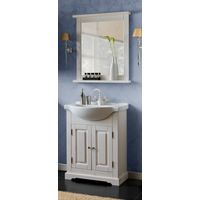 Badmöbel Waschplatz Set inkl.Keramik-Waschtisch 65 cm, 2-teilig LIRIA-56, Massivholz, B x H x T ca.: 70 x 200 x 43 cm