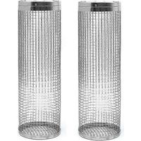 2 pcs Rolling Grill Baskets - Best Grill Basket Ever, Round Stainless Steel Grill Net