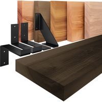 LAMO Manufaktur Wandregal Bücherregal Hängeregal Industrial inkl. Wandbefestigung, Komplett-Set, 40mm starkes Regalbrett aus Massivholz