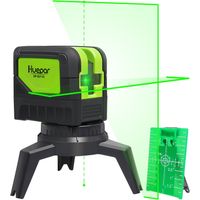 Huepar – Niveau laser vert 9211G – 2 points laser – Autonivelant jusqu'à 15m – Support magnétique – Précision ±3mm/10m – 2 piles AA incluses