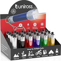Uniross Lampe de poche mini rouge noir argent bleu vert doré