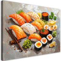 Wandbild für die Küche Bar Sushi Essen 90x60 cm