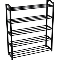 7house Schuhregal mit 5 Ablagen, schwarz, 63 x 20 x 79 cm