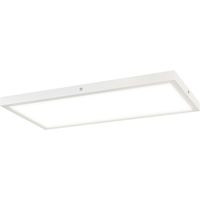Set 2 Plafoniere LED Sottili Minimal Colore Regolabile Acciaio Plastica Bianco 60x30x3.7 cm