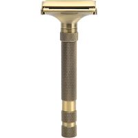 Rasoir à Barbe Manuel Réutilisable avec Long Manche - Tondeuse Barbe Métallique Portable pour Voyage et Maison