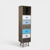 Cómoda ahorraespacio de madera con 6 cajones Orleans