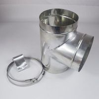 Té en tôle galvanisée Joint de conduit de fumée en T Combinaison Té en T 100 + ruban de serrage
