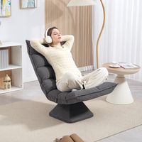 HOMCOM 360° Swivel Recliner, Tufted Linen, Grey