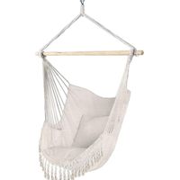 Hängesessel mit 2 Kissen, Hängesitz, Hängeschaukel, Outdoor-Hängematte