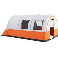 Kampeertent voor maximaal 6 personen, familietent, aparte ruimtes, waterdicht, crèmewit