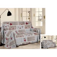 Telo Arredo Multiuso Linea Pensieri Delicati In 100% Cotone Disegno Shabby Love, misuraSingolocoloreBeige