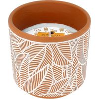Zitronella-Kerze Terrakotta-Topf mit Blattmuster 380 g - Devineau