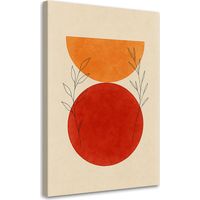 Wandbild Japandi Abstrakte geometrische Formen Minimalismus Rot Orange 60x90 cm