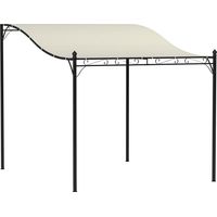 Pergola de jardin, en métal, blanc, 250 cm, pour jardin et terrasse, Pergola murale courbe avec 16 trous de drainage, abri soleil