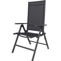 Ambientehome 50204 - Sedia Pieghevole in Alluminio, Regolabile in 8 Posizioni, Colore: Grigio