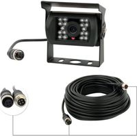 Telecamera posteriore 12V-24V a 4 pin con 18 LED IR, impermeabile, visione notturna, cavo a 4 pin per auto/autobus/camion/rimorchio/roulotte/camper