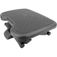 PrimeMatik - Repose-pieds avec plateau réglable en plastique noir 460 x 340 mm gomme 3 niveaux