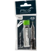 PICA 12 weiße Minen für feines Trockenzeichnen in Blisterverpackung - Höchste Qualität und Präzision.