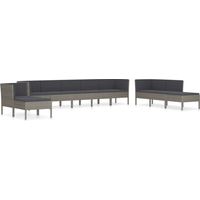 Maison Exclusive - 10-tlg. Garten-Lounge-Set mit Auflagen Poly Ra
