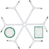 Attache Drap Housse, Tendeur Drap Housse, Sangle Matelas, Elastique Drap Housse, Sangle Drap Housse, Clips à 3 Voies et 6 Côtés, Convient Aux Draps-Housses et Aux Draps, Blanc