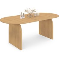 Idmarket – Table à manger extensible ovale 6-10 personnes – Longueur 160-200 cm – Structure en MDF – Design moderne et convivial