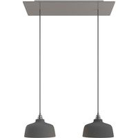 creative cables - Lampe suspendue à 2 gouttes avec Rose-One XXL rectangulaire 675 mm complète avec câble textile et abat-jour Cup