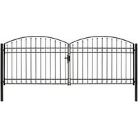 vidaXL Portail de clôture ASSEN à double porte avec arc en acier 400x150 cm
