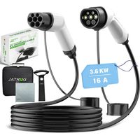 JATRHG Ladekabel für Elektrofahrzeuge, 3,6 kW, 10 m, 16 A, einphasiges Verlängerungskabel für Hybridfahrzeuge vom Typ 2 auf Typ 2