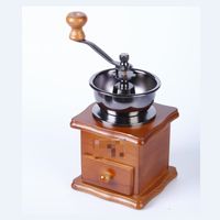 Small hand-cranked coffee grinder, coffee, coffee bean grinder, manual, wooden, home grinder, coffee machine, grinder, retro style, Model 2
