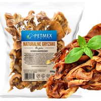 Friandise à mâcher naturelle pour chiens, Petmex Lanières de porc séchées 500 g