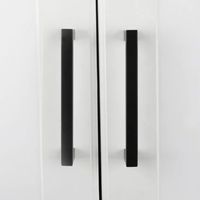 Set of 1 Black Kitchen Door Handles, Black Kitchen Cabinet Handles, Black Cupboard Handles with Matte Stainless Steel Finish, Center Distance