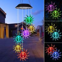 Carillon solare a LED con luce solare, carillon a vento con cambio di colore, lampada solare per giardino, patio, decorazione esterna (luce solare)