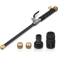 Hochdruck-Wasserstrahl-Spritzpistole, Autowaschanlage, Hochdruckreiniger-Lanze mit Standard-Messing-Gartenschlauch-Endplatte, 2 Messingdüsen für Autofenster