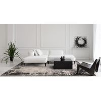 Kuza Border Abstract Modern Distressed Soft Velvety Silky Rug Grey XX-Large 240x340 cm (8'x11'2")
