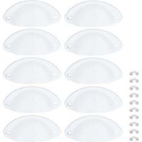 10 Pcs White Shell Cabinet Handle Vintage Handle for Drawer Cupboard 82mm Door Knob Closet with Screws