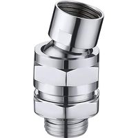 Pommeau de douche pluie rotule réglable pommeau de douche pommeau de douche en laiton aérateur de douche raccord pour pommeau de douche raccord de douche G 1/2 chrome poli,