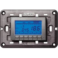 Cronotermostato empotrable digital semanal blanco de 3 módulos con control de temperatura de 2 a 40 grados, alimentado por pilas