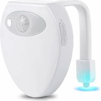 Lampe de Toilette Veilleuse LED Rechargeable 8 Couleurs pour WC Salle de Bain/Seau d'aisances/toilettes/Cabinet/Lavabo/Hôtels, Cafés