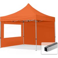 3x3 m Faltpavillon, ECONOMY Alu 32mm, Seitenteile mit Panoramafenster, orange