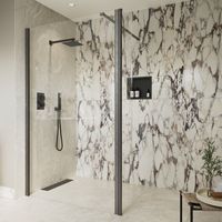 Signature Icon Gunmetal Wet Room Screen 1000mm Wide - 8mm Glass