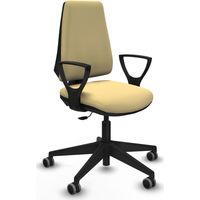 Elche CP similpiel crema brazos fijos base piramidal ruedas engomadas 65mm